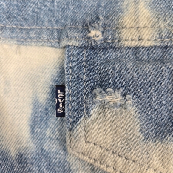 NEW $298 Levi's Size XL Made & Crafted Trucker Jean Jacket Blue Tie Dye Womens - Picture 10 of 15